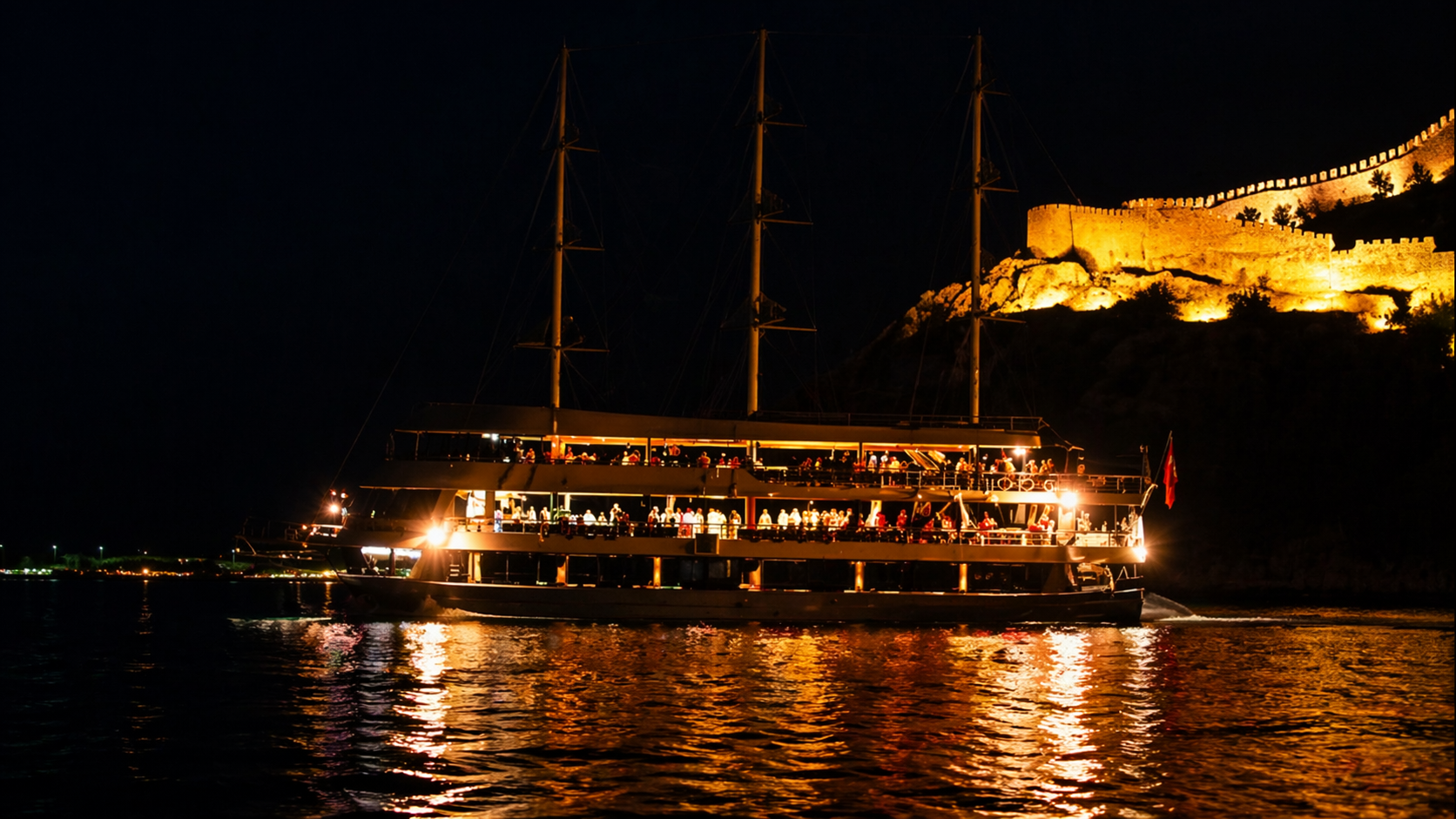 Alanya Night Disco Party Boat Tour