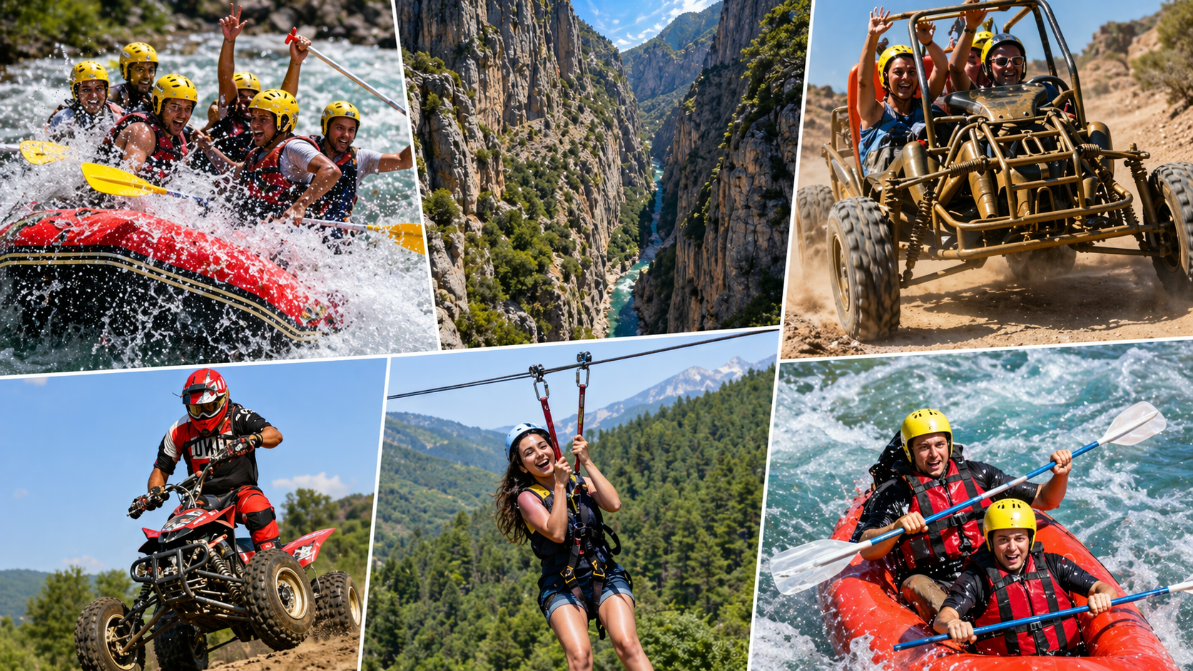 Alanya 3-in-1 Rafting + Buggy + Zipline Tour